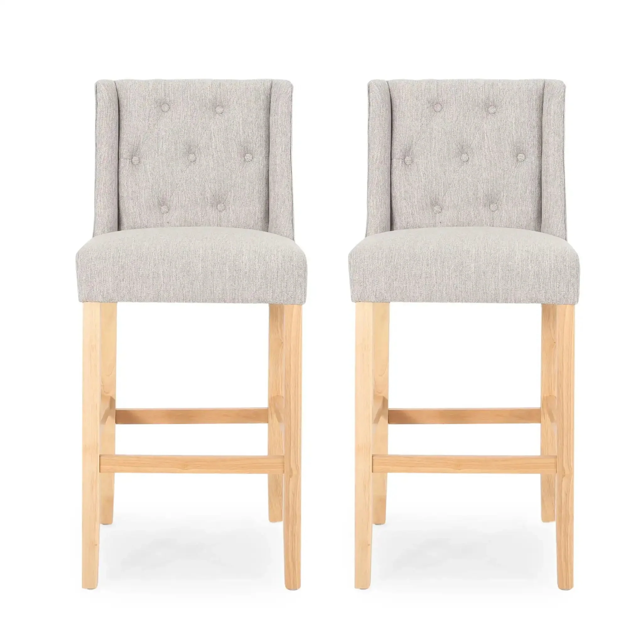 Vienna - Contemporary Fabric Tufted & Wingback Counter Stools (Set of 2) - Image 2