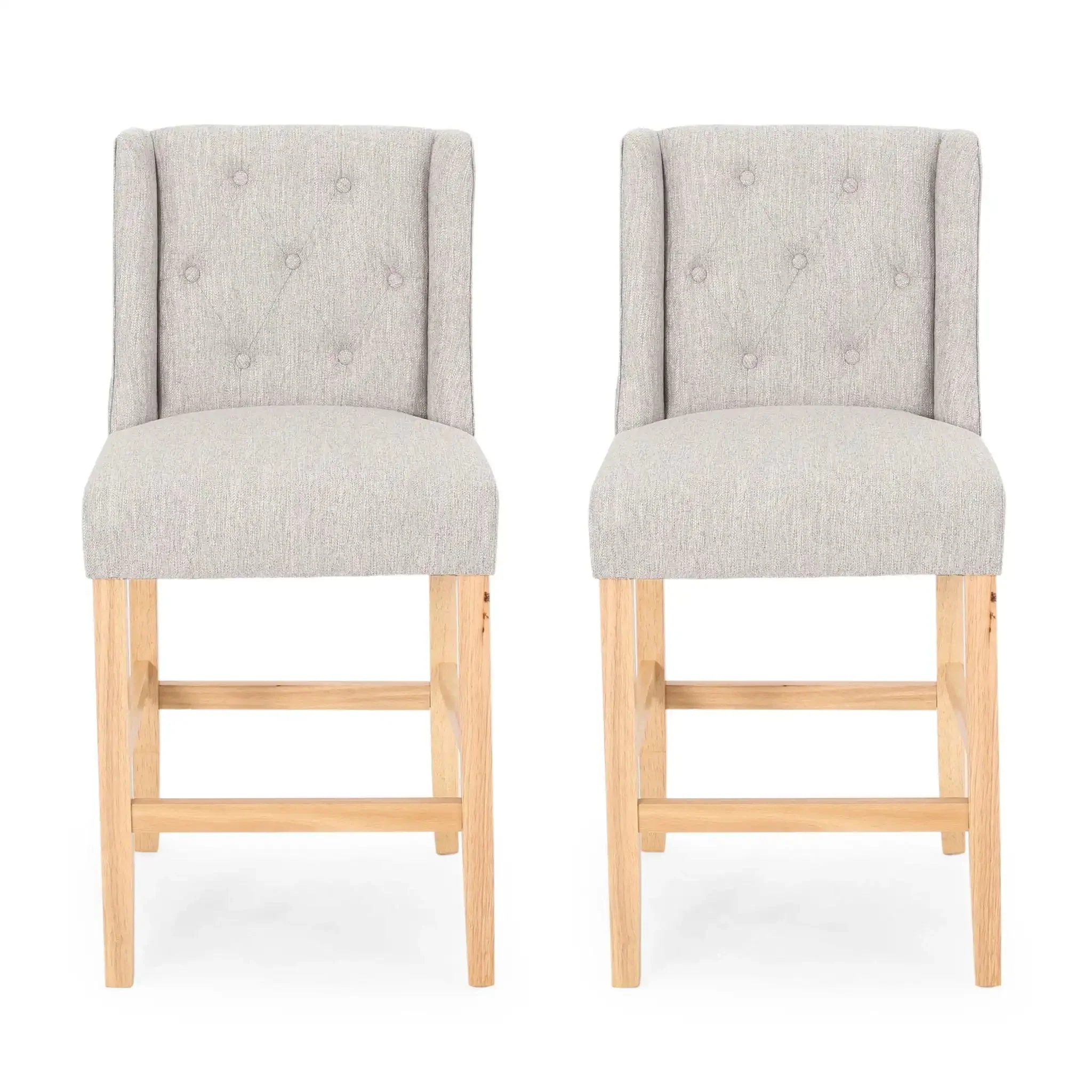 Vienna - Contemporary Fabric Tufted & Wingback Counter Stools (Set of 2) - Image 3