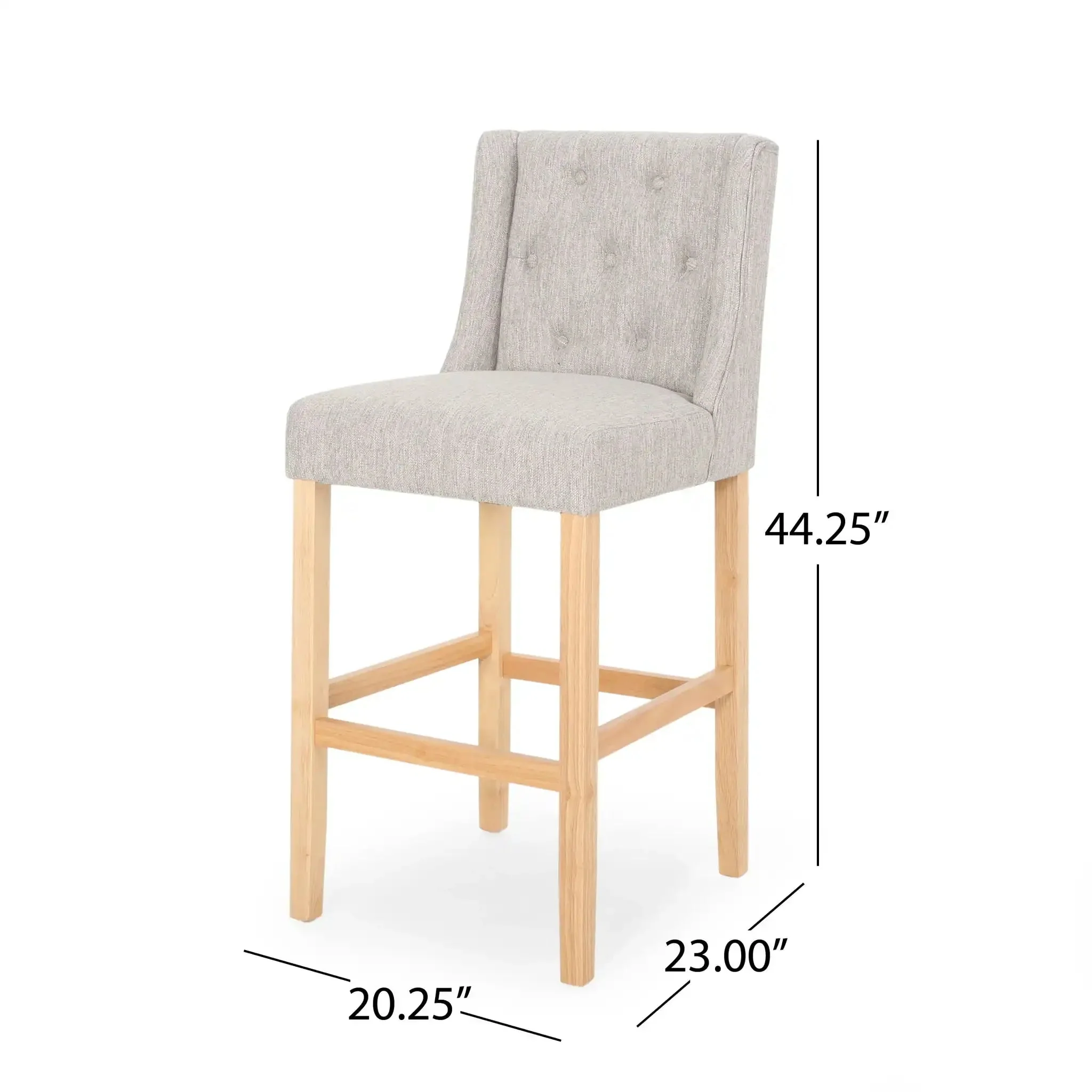 Vienna - Contemporary Fabric Tufted & Wingback Counter Stools (Set of 2) - Image 8