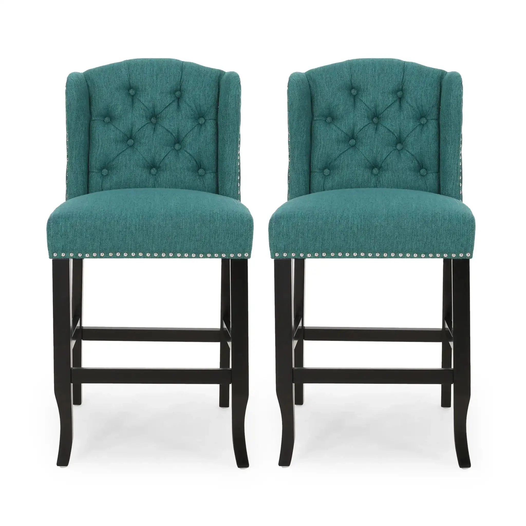 Vienna - Fabric Tufted Counter Stool With Nailhead Accents (Set of 2) - Image 2