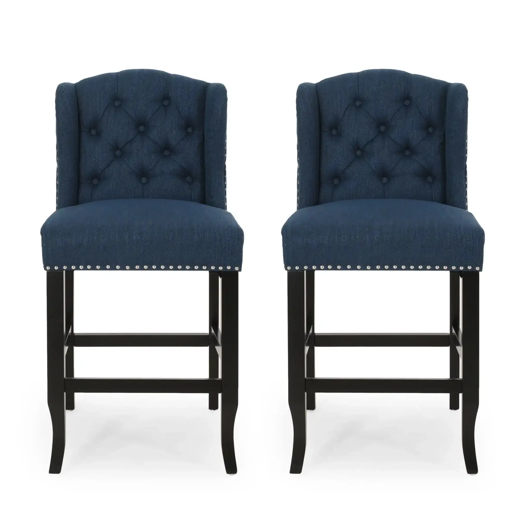 Vienna - Fabric Tufted Counter Stool With Nailhead Accents (Set of 2) - Image 3