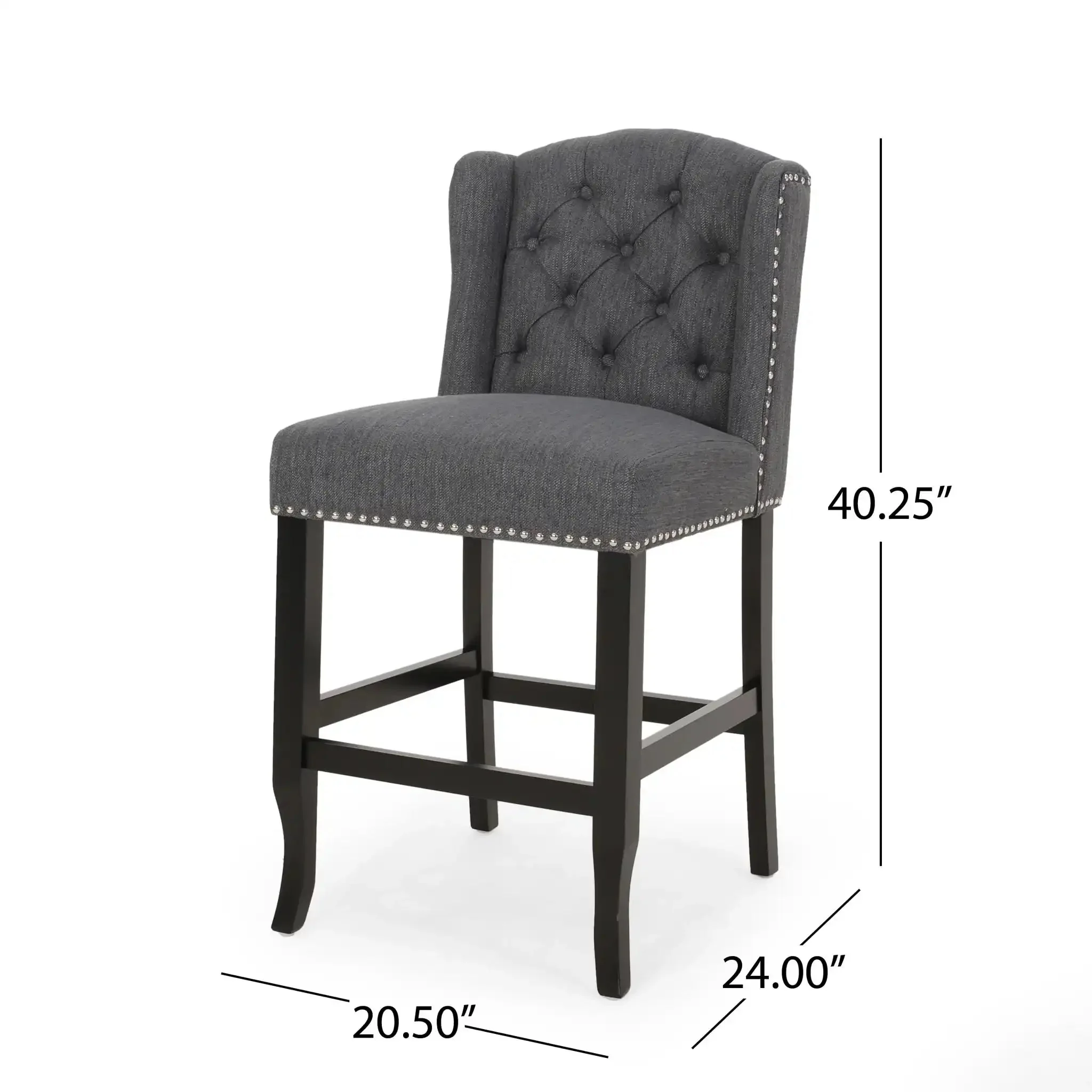 Vienna - Fabric Tufted Counter Stool With Nailhead Accents (Set of 2) - Image 5