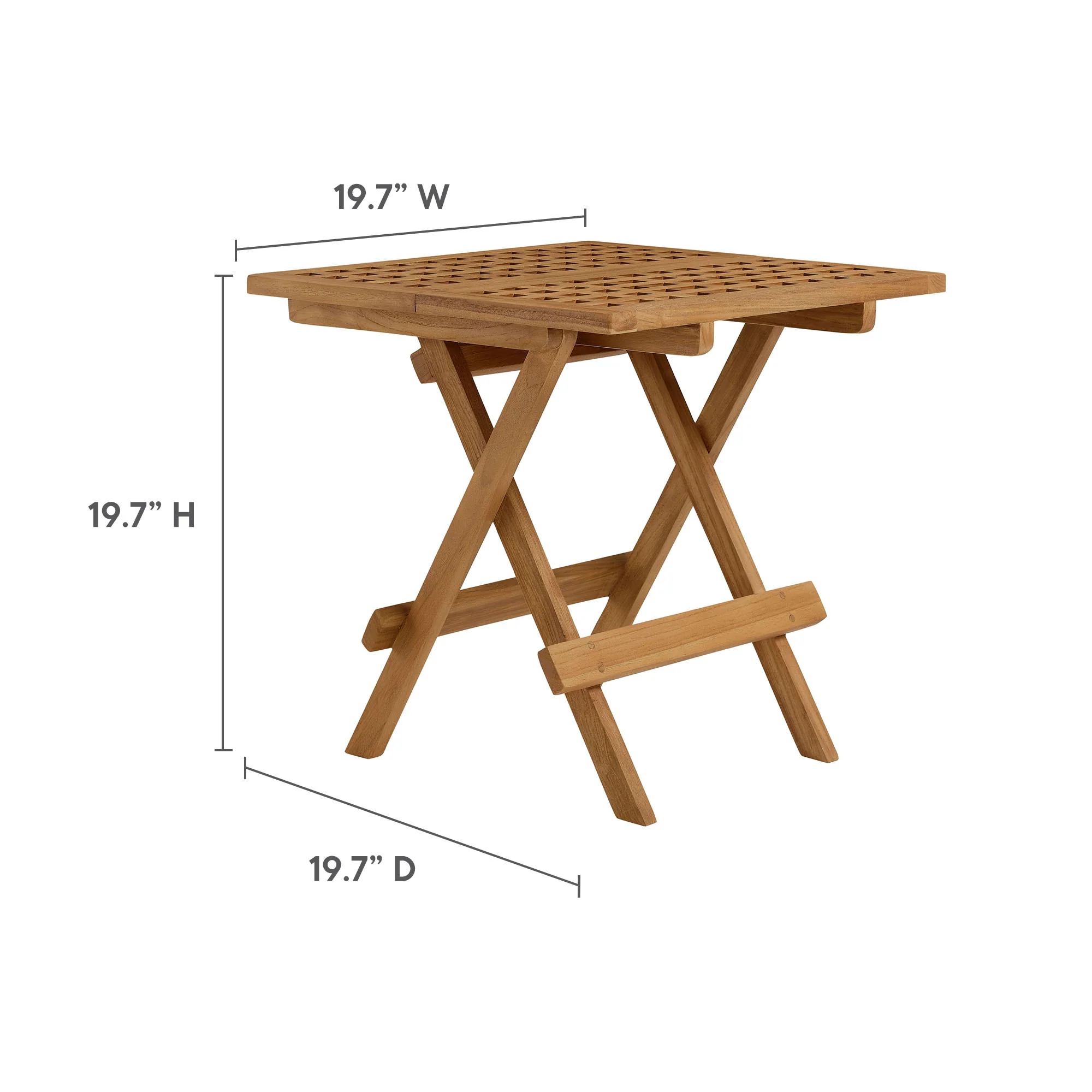 Vienna Outdoor Patio Teak Wood Side Table by Modway - Image 3