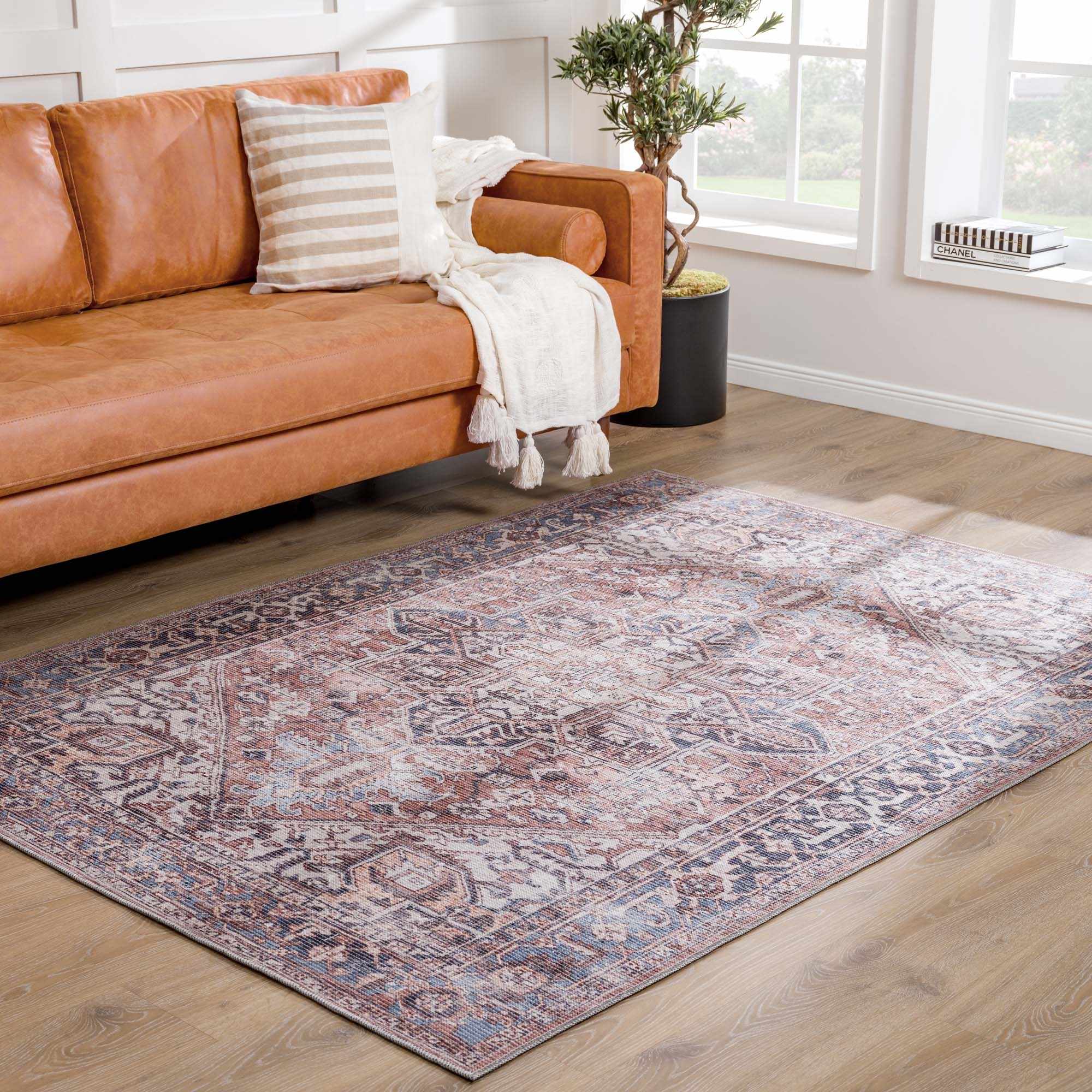 Viho Vintage Flat Pile Washable Rug - Clearance - Image 7