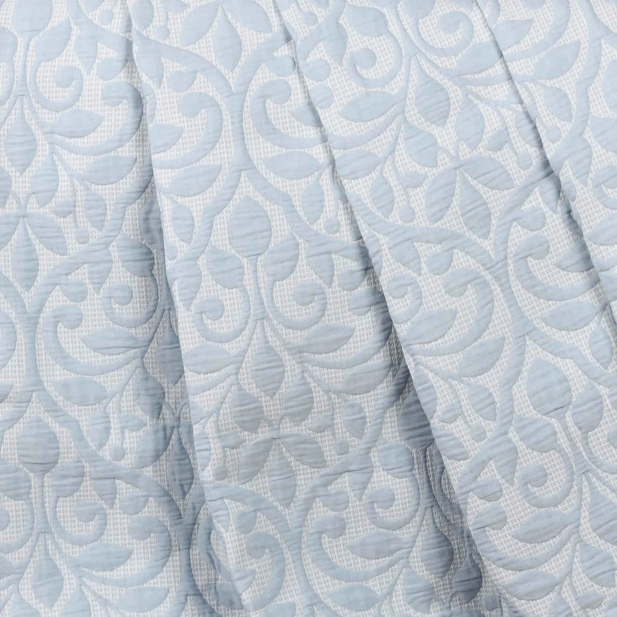 Vineyard Cotton Blend Medium Weight Matelasse Floral Scroll Coverlet - Image 33