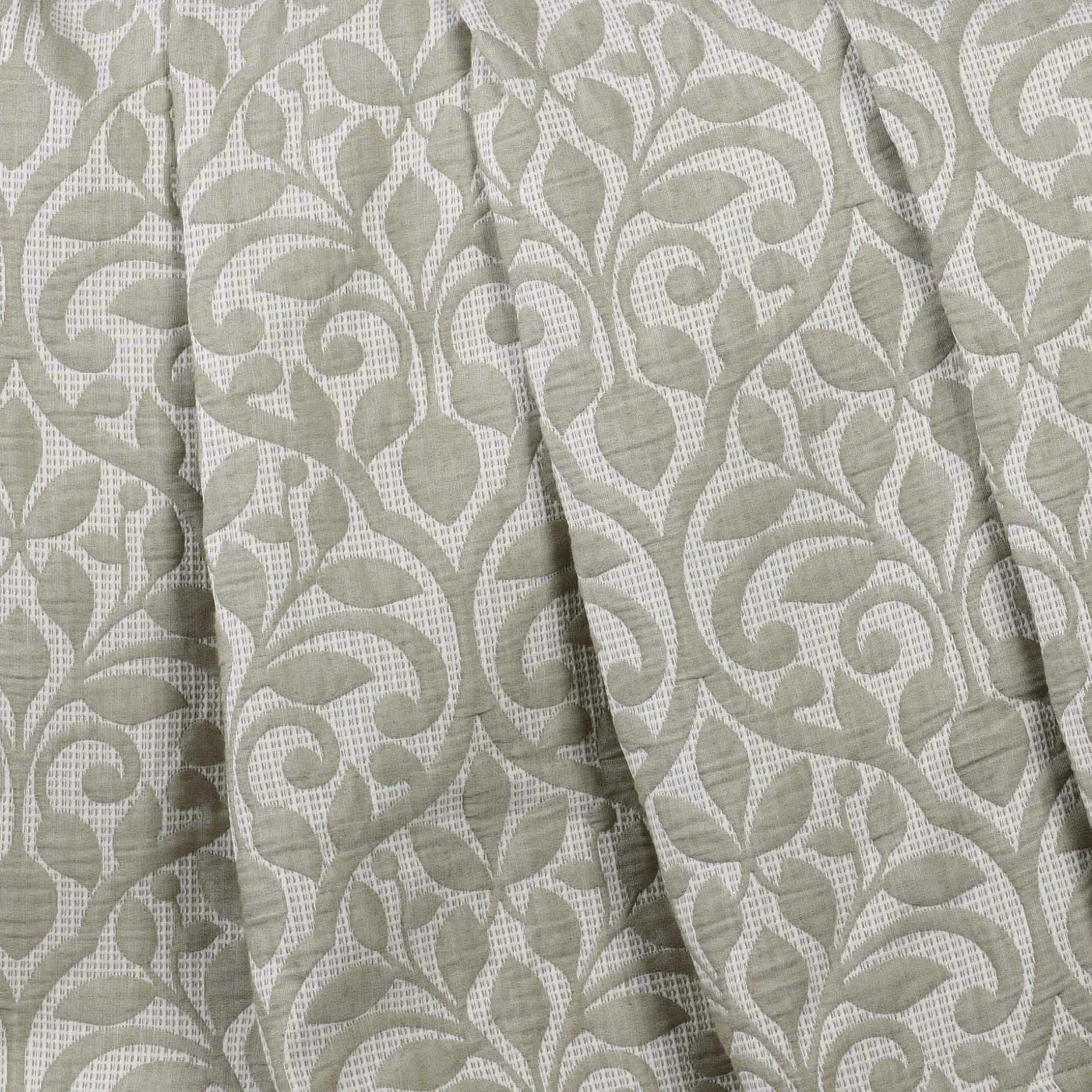 Vineyard Cotton Blend Medium Weight Matelasse Floral Scroll Coverlet - Image 4