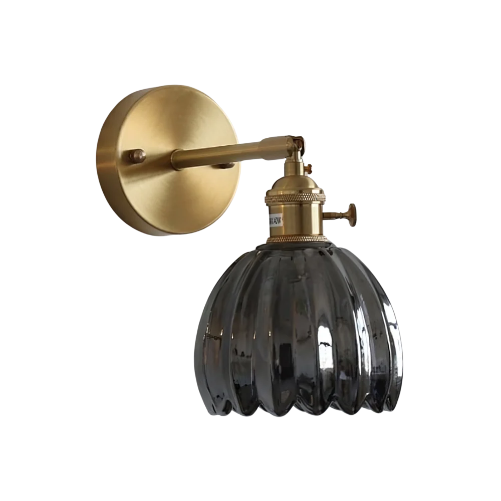 Vintage Brass Tulip Glass Wall Sconce 1-Light Classic Wall Light - Image 24