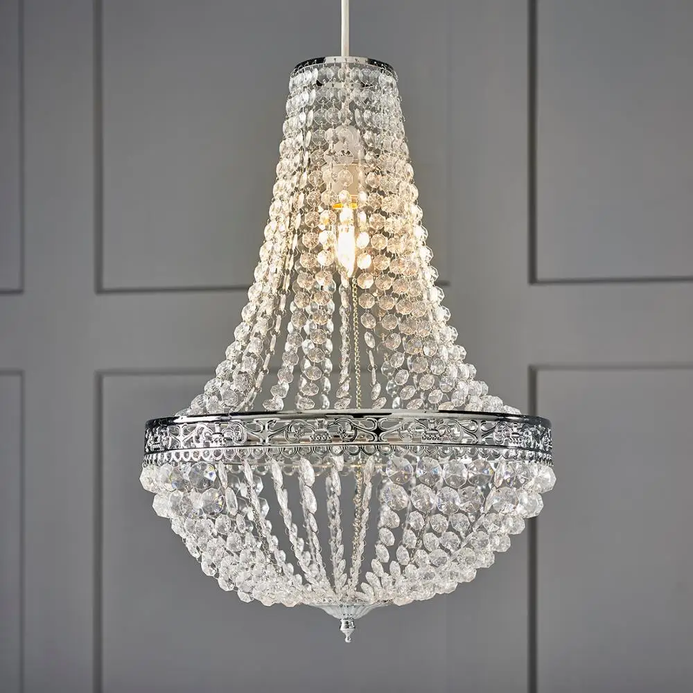 Vintage Crystal Chandelier Lampshade – Ceiling Pendant Light Shade Easy Fit