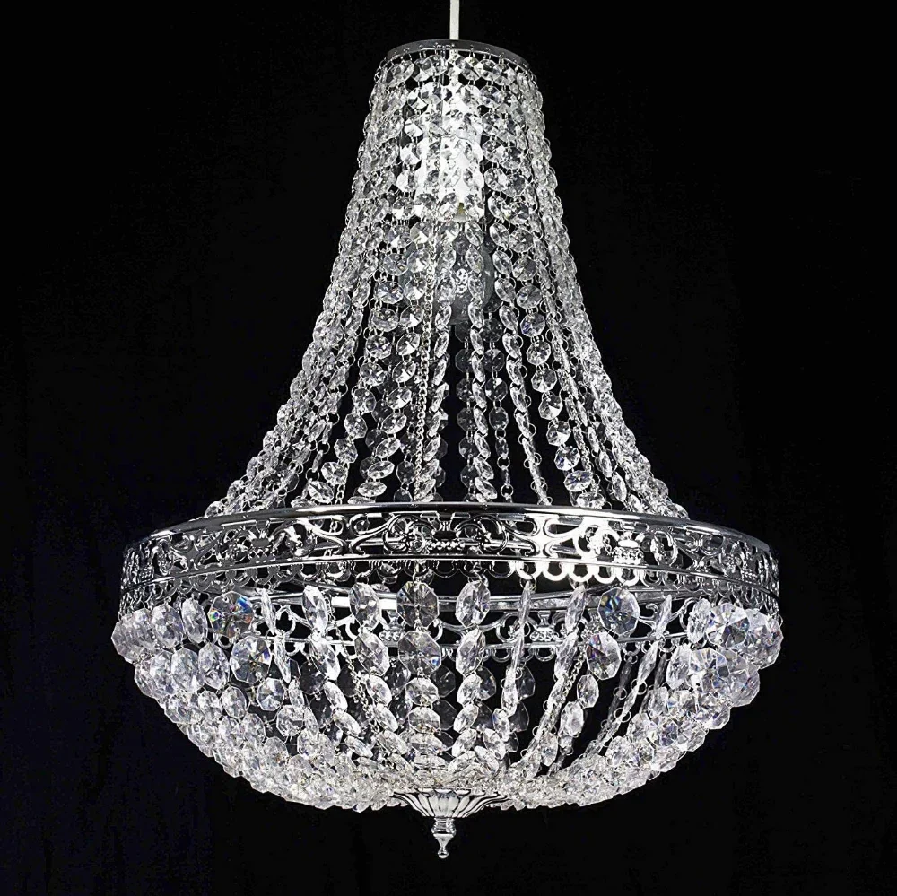 Vintage Crystal Chandelier Lampshade – Ceiling Pendant Light Shade Easy Fit - Image 10