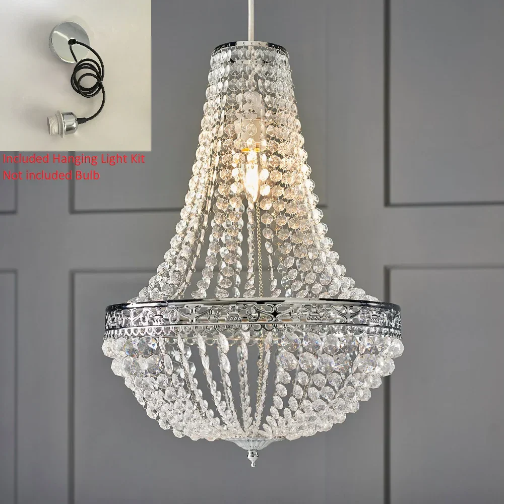 Vintage Crystal Chandelier Lampshade – Ceiling Pendant Light Shade Easy Fit - Image 12