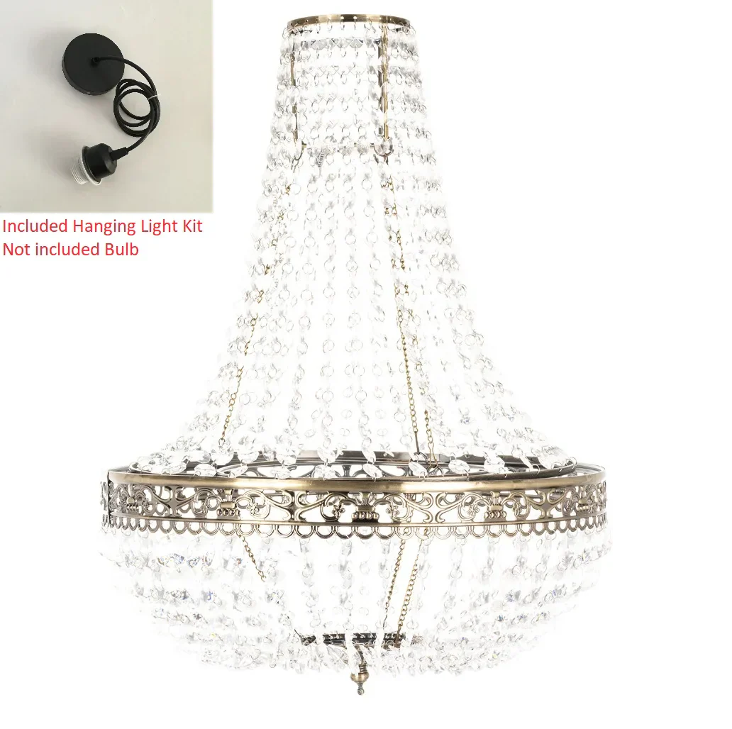 Vintage Crystal Chandelier Lampshade – Ceiling Pendant Light Shade Easy Fit - Image 15