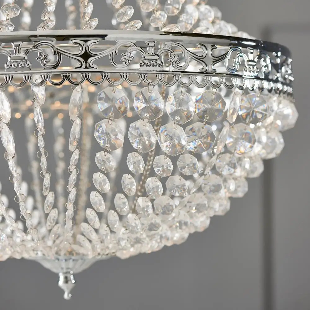 Vintage Crystal Chandelier Lampshade – Ceiling Pendant Light Shade Easy Fit - Image 3