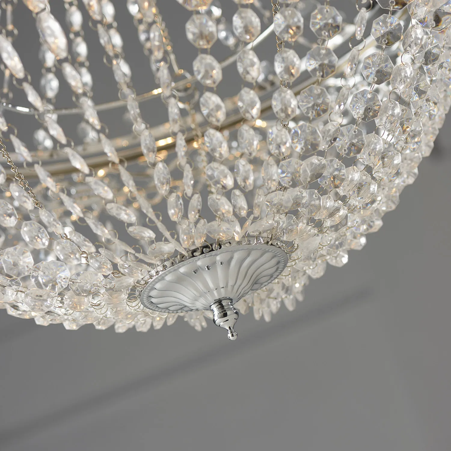 Vintage Crystal Chandelier Lampshade – Ceiling Pendant Light Shade Easy Fit - Image 4