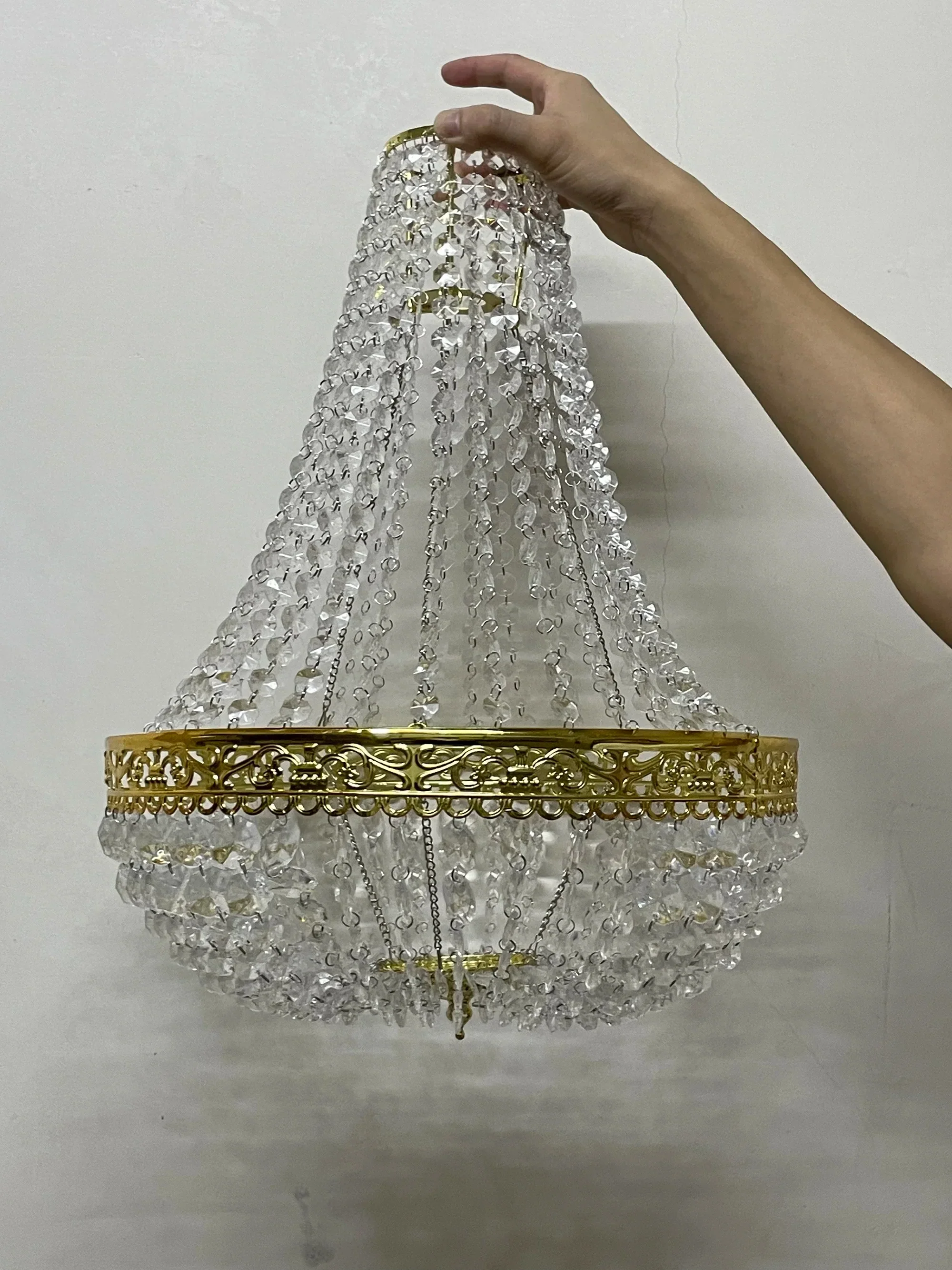 Vintage Crystal Chandelier Lampshade – Ceiling Pendant Light Shade Easy Fit - Image 6