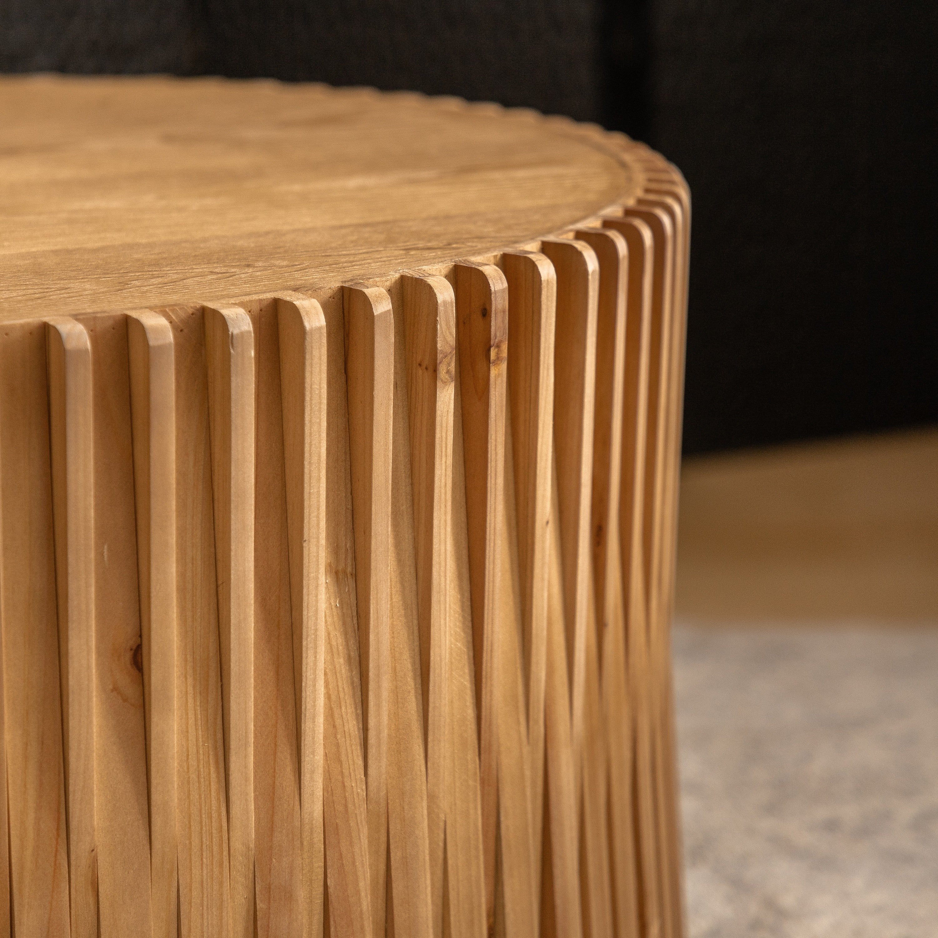 Vintage Fashion Style Cylindrical Nesting Coffee Table Set - Image 16