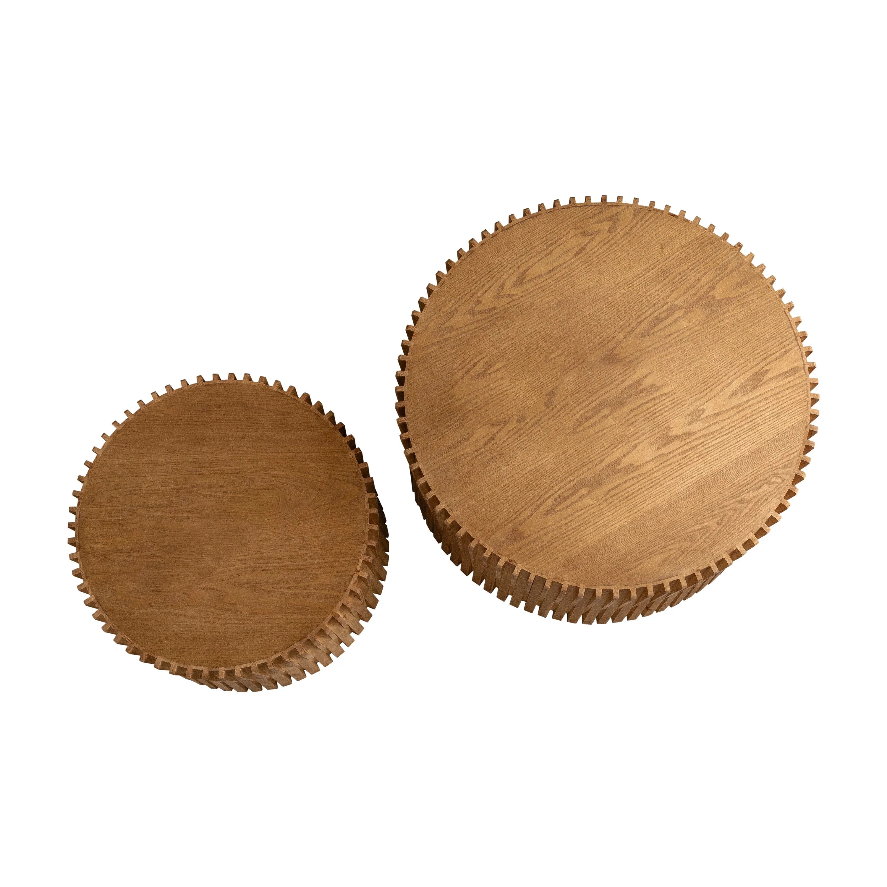 Vintage Fashion Style Cylindrical Nesting Coffee Table Set - Image 17