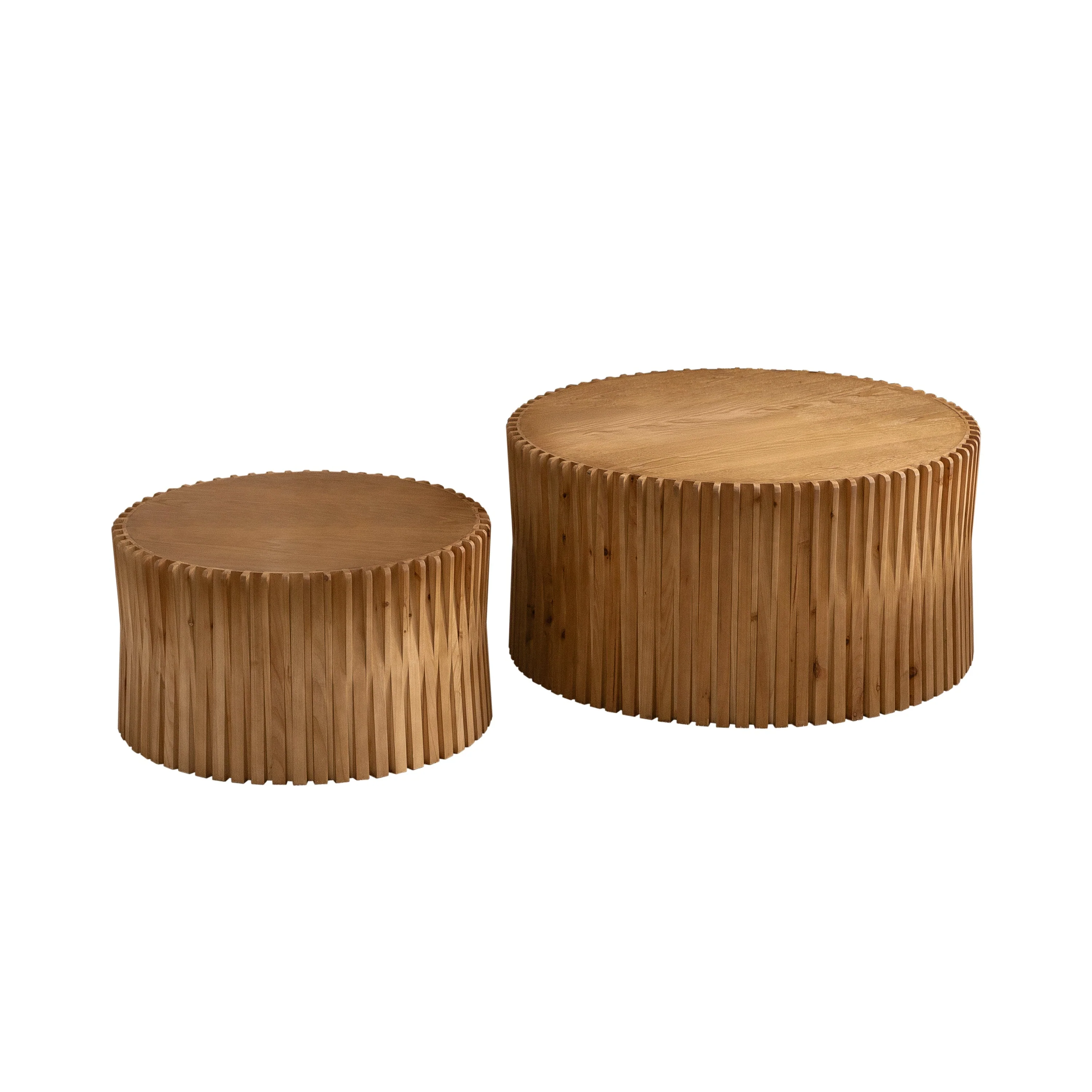 Vintage Fashion Style Cylindrical Nesting Coffee Table Set - Image 18