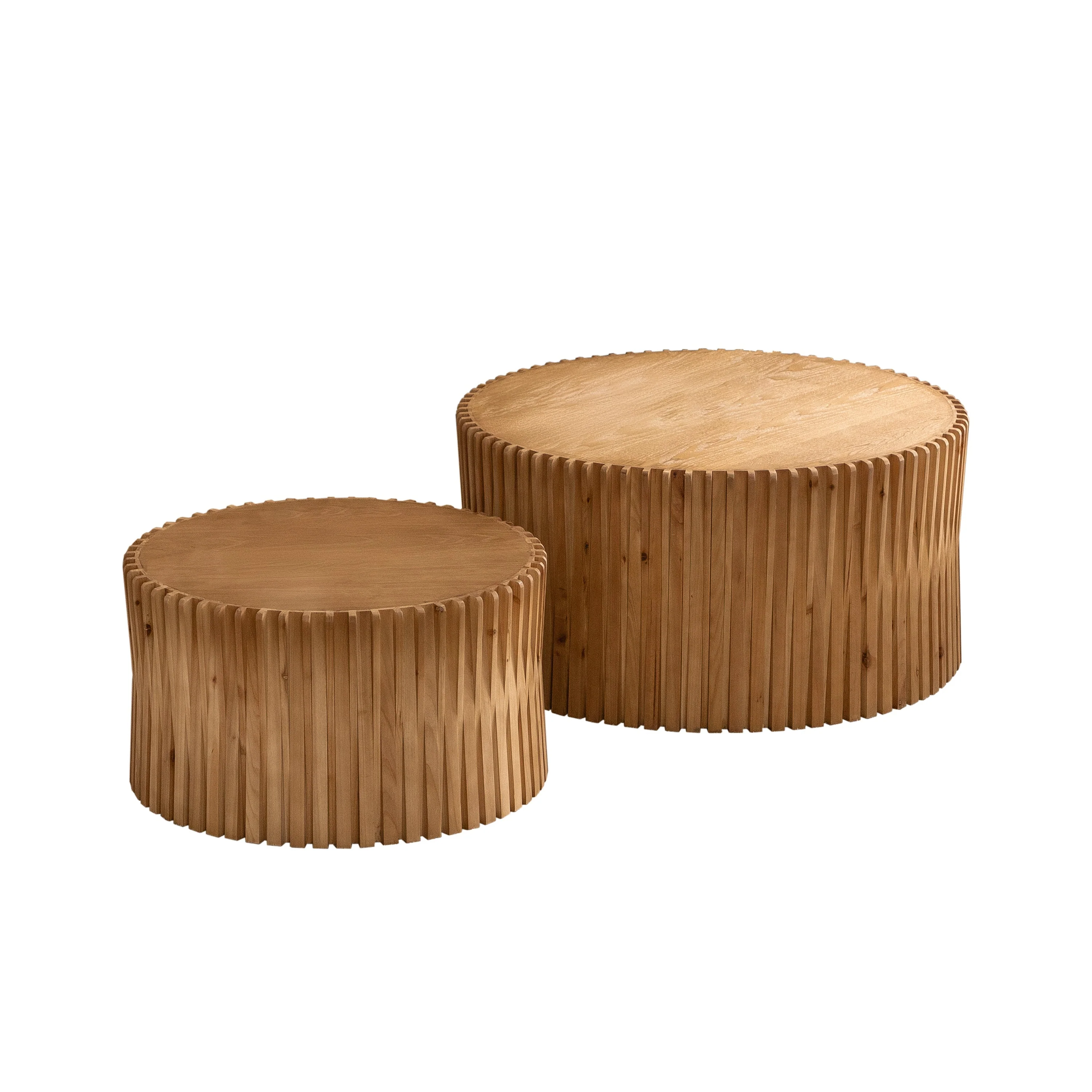 Vintage Fashion Style Cylindrical Nesting Coffee Table Set - Image 21