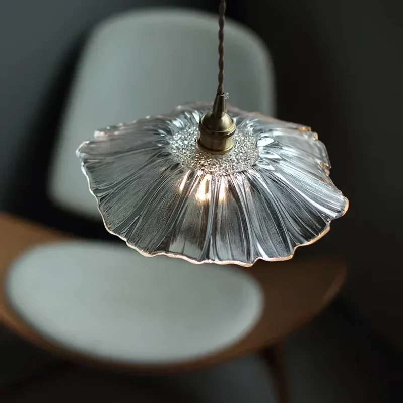Vintage Flower Glass Pendant Light Hanging Ceiling Lamp for Bedroom Living Room - Image 4