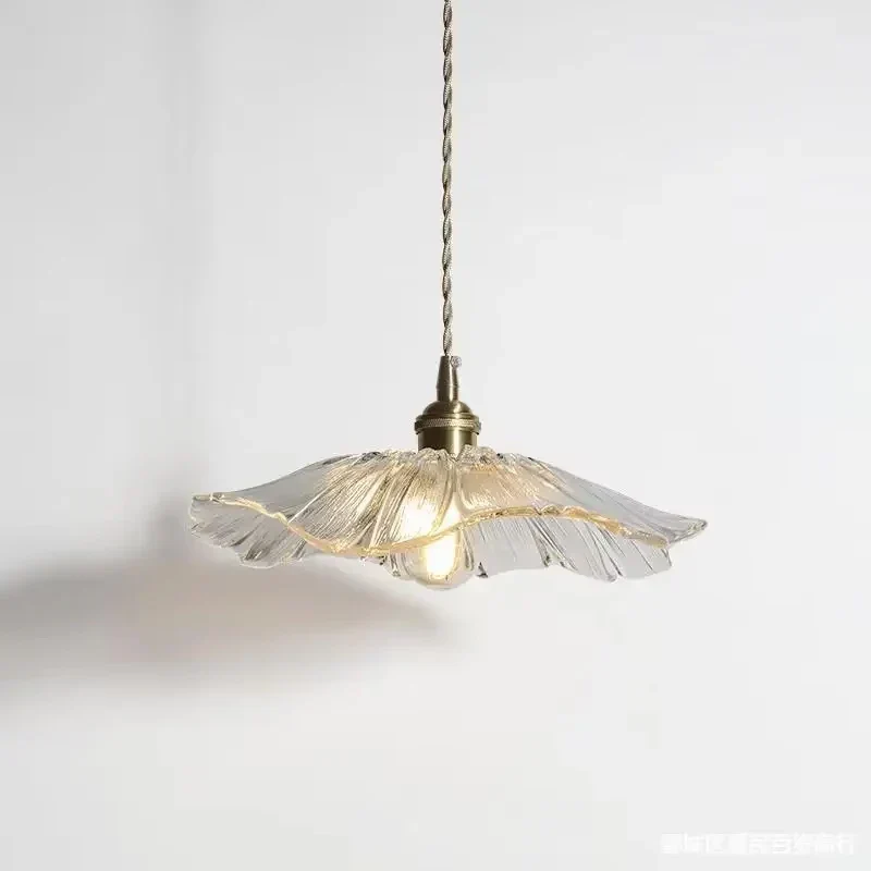 Vintage Flower Glass Pendant Light Hanging Ceiling Lamp for Bedroom Living Room - Image 5