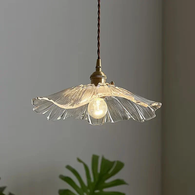 Vintage Flower Glass Pendant Light Hanging Ceiling Lamp for Bedroom Living Room - Image 7