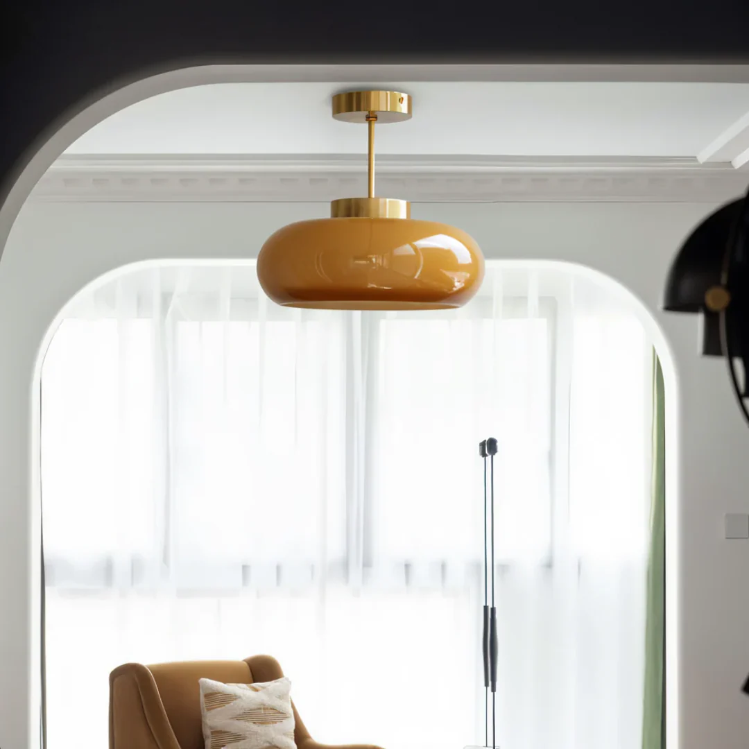 Vintage Glass LED Ceiling Light 12W Modern Minimalist Flush Mount - Image 3