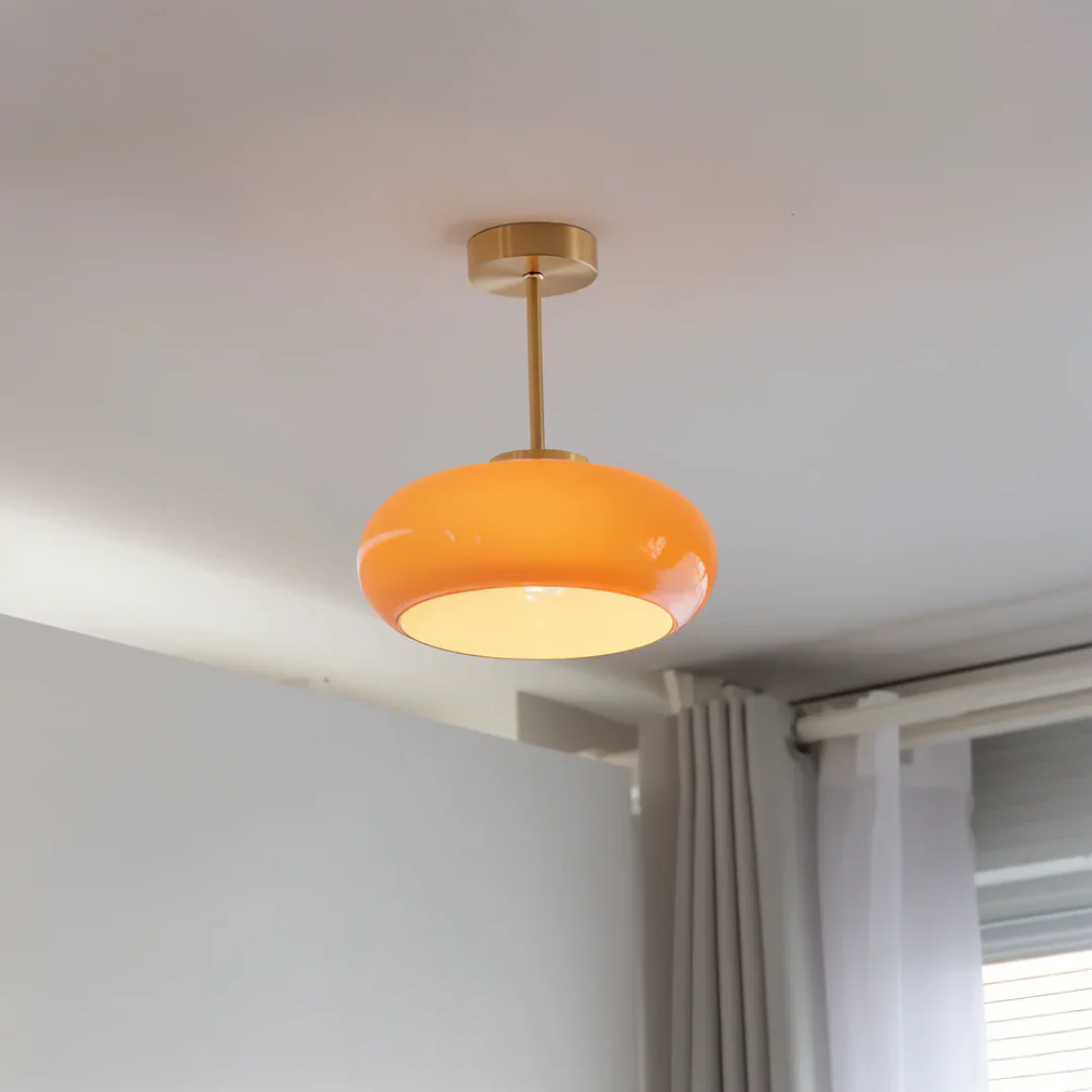 Vintage Glass LED Ceiling Light 12W Modern Minimalist Flush Mount - Image 4