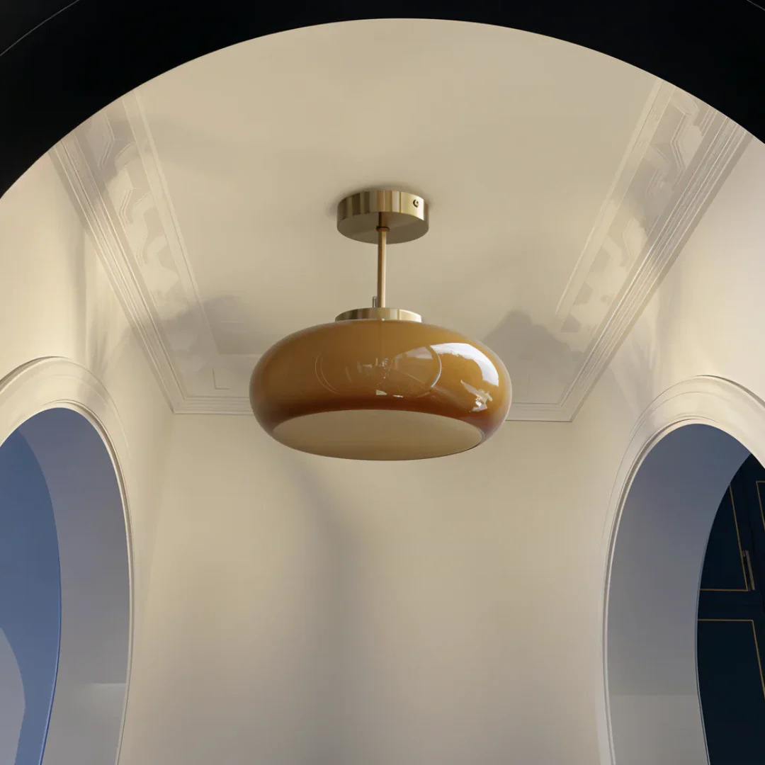 Vintage Glass LED Ceiling Light 12W Modern Minimalist Flush Mount - Image 5