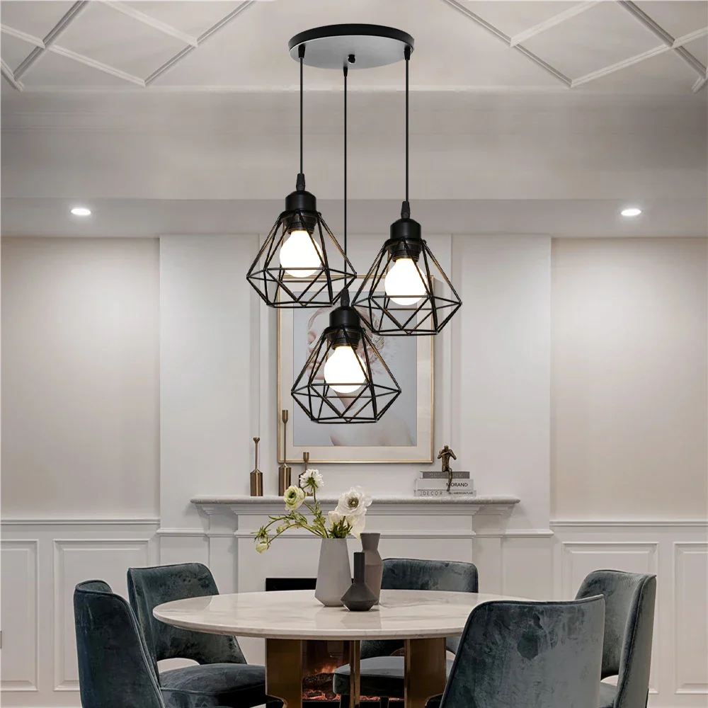 Vintage Industrial Pendant Light Wrought Iron Ceiling Chandelier Restaurant Home - Image 6