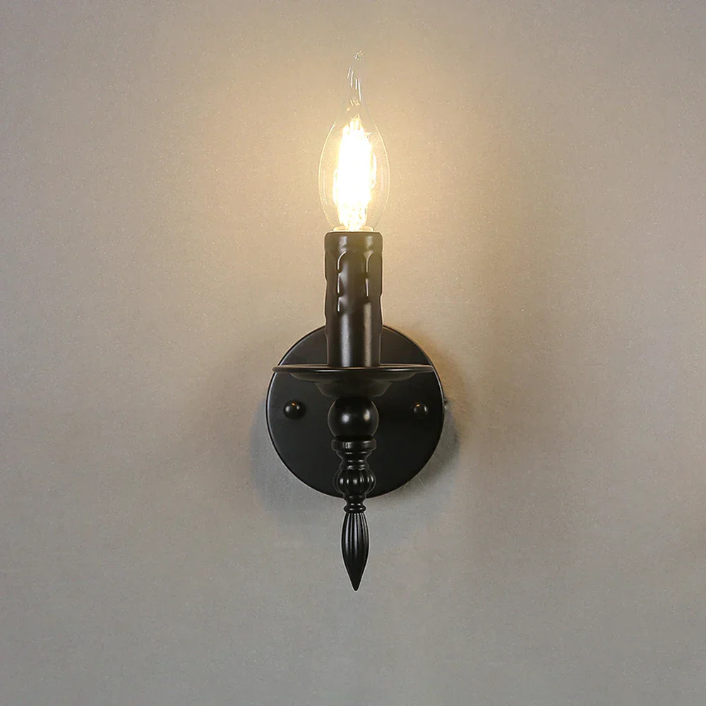 Vintage Industrial Wall Sconce Retro Candle Wall Lamp Bedside Stair Hallway - Image 2