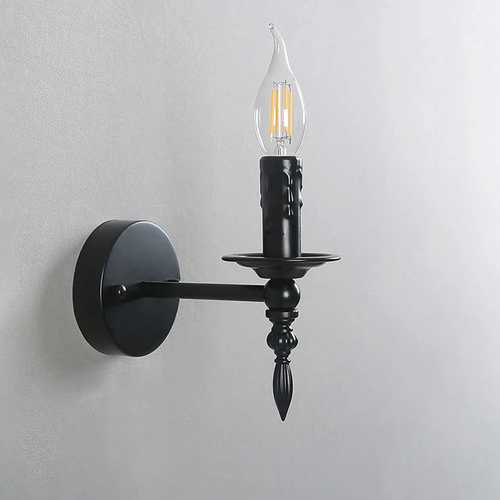 Vintage Industrial Wall Sconce Retro Candle Wall Lamp Bedside Stair Hallway - Image 3