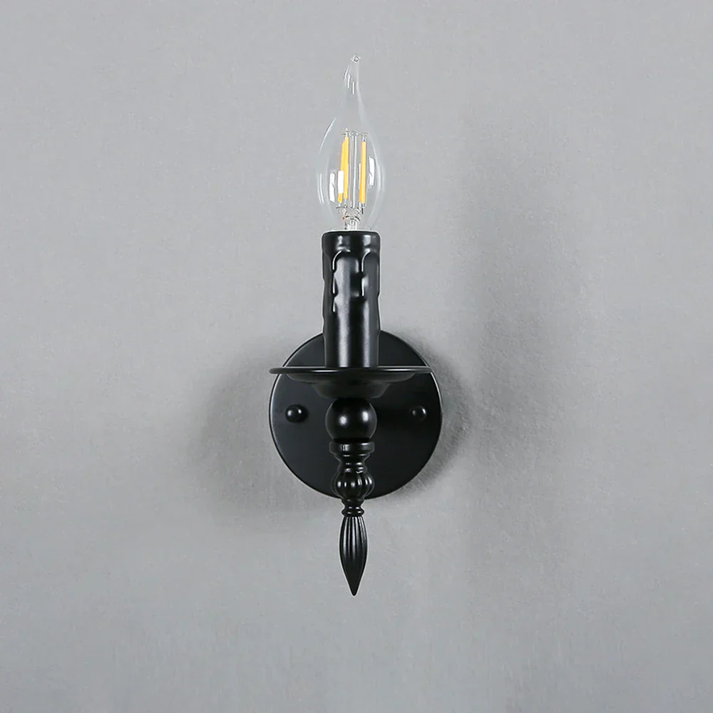 Vintage Industrial Wall Sconce Retro Candle Wall Lamp Bedside Stair Hallway - Image 4
