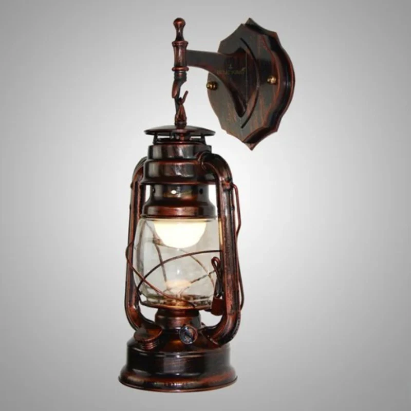 Vintage Iron Glass Wall Lamp Industrial Sconce for Bedroom Living Room Hallway - Image 10