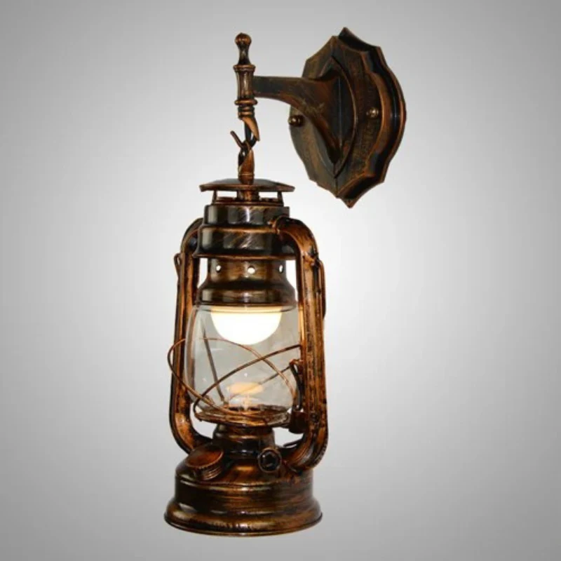 Vintage Iron Glass Wall Lamp Industrial Sconce for Bedroom Living Room Hallway - Image 8