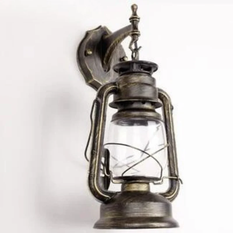 Vintage Iron Glass Wall Lamp Industrial Sconce for Bedroom Living Room Hallway - Image 9