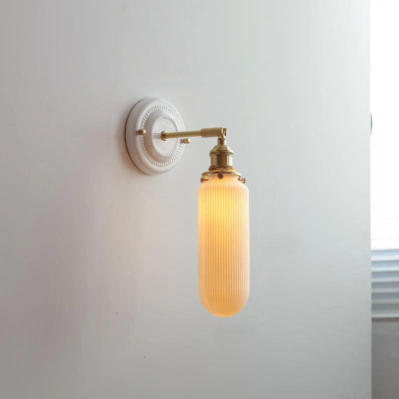 Vintage Japanese Ceramic Brass Wall Light E27 Hardwired - Image 24