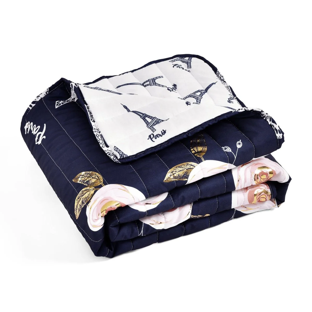 Vintage Paris Rose Butterfly Script Throw - Image 5