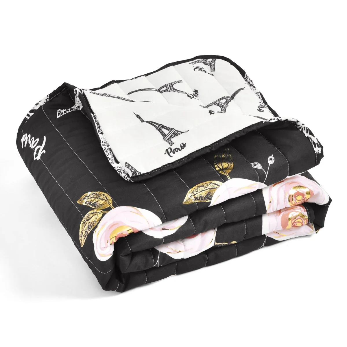 Vintage Paris Rose Butterfly Script Throw - Image 6