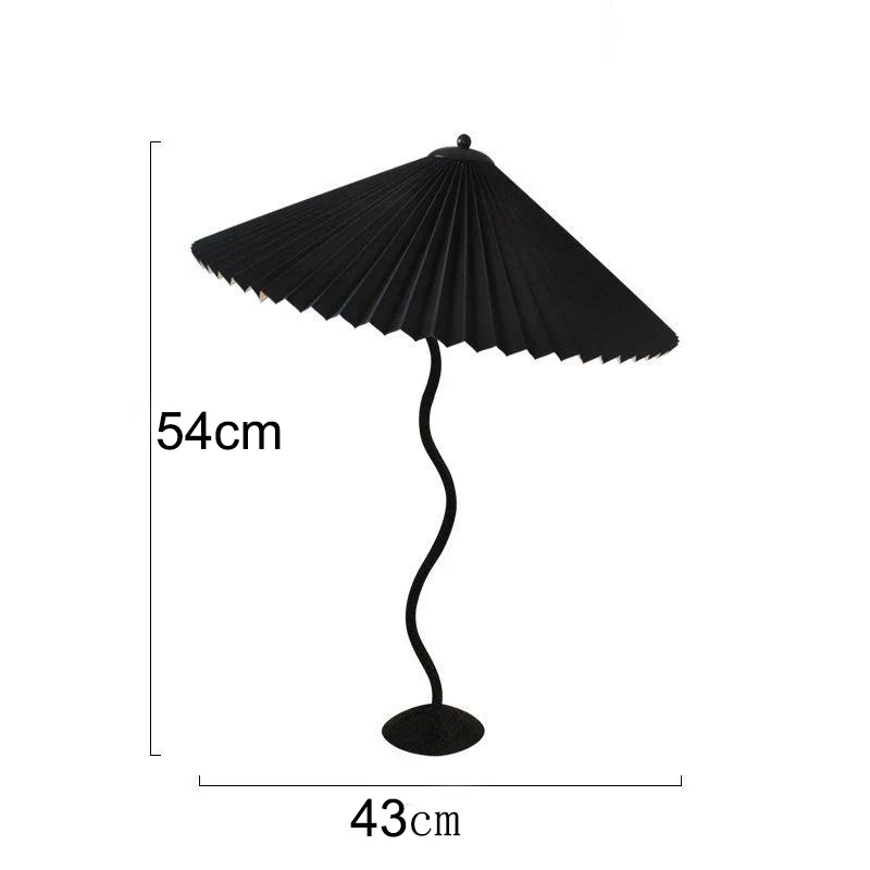 Vintage Pleated Table Lamp Umbrella Squiggle Bedside Night Light Living Room - Image 5