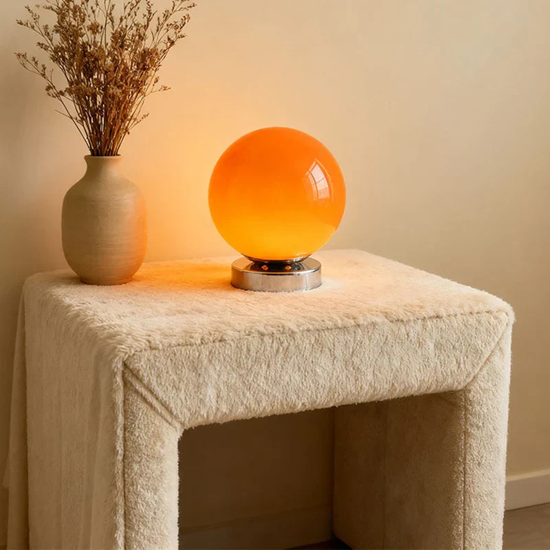 Vintage Round Table Lamp USB Charging Night Light Bedside Bedroom Atmosphere Lamp - Image 3