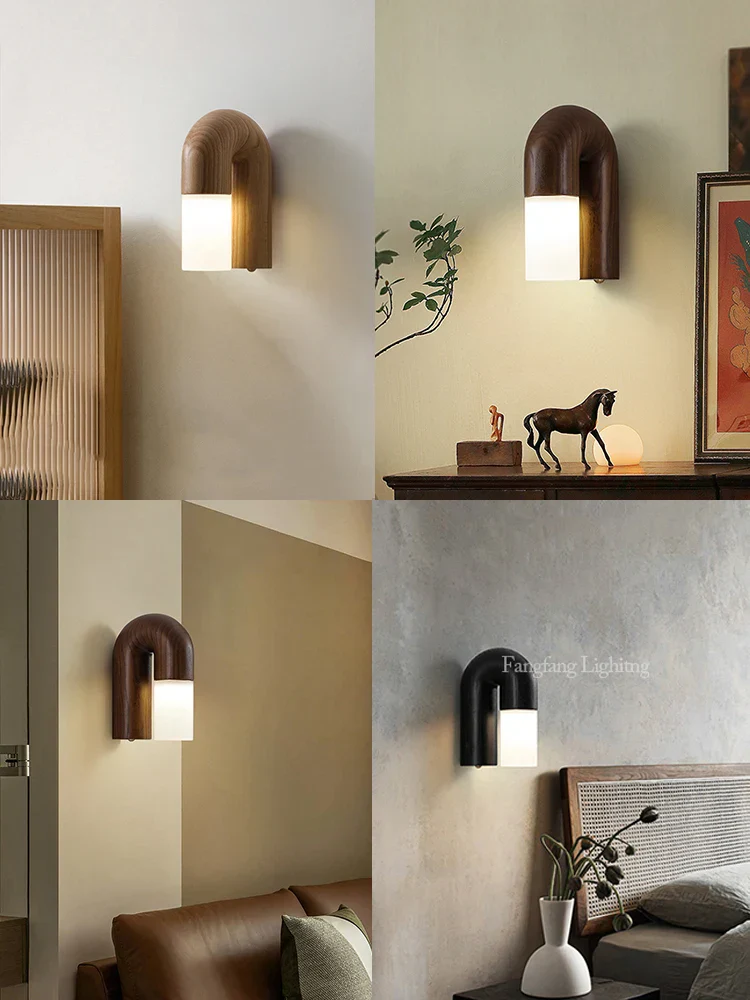 Vintage Solid Wood LED Table Lamp Dimmable Bedside Desk Light for Bedroom Living Room - Image 4