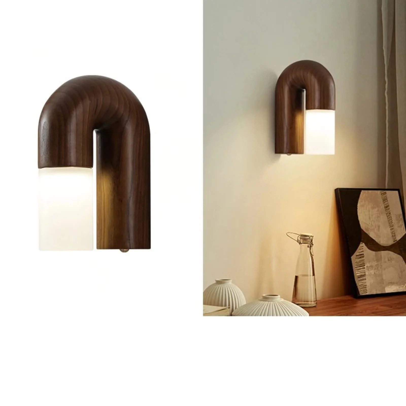 Vintage Solid Wood LED Table Lamp Dimmable Bedside Desk Light for Bedroom Living Room - Image 7