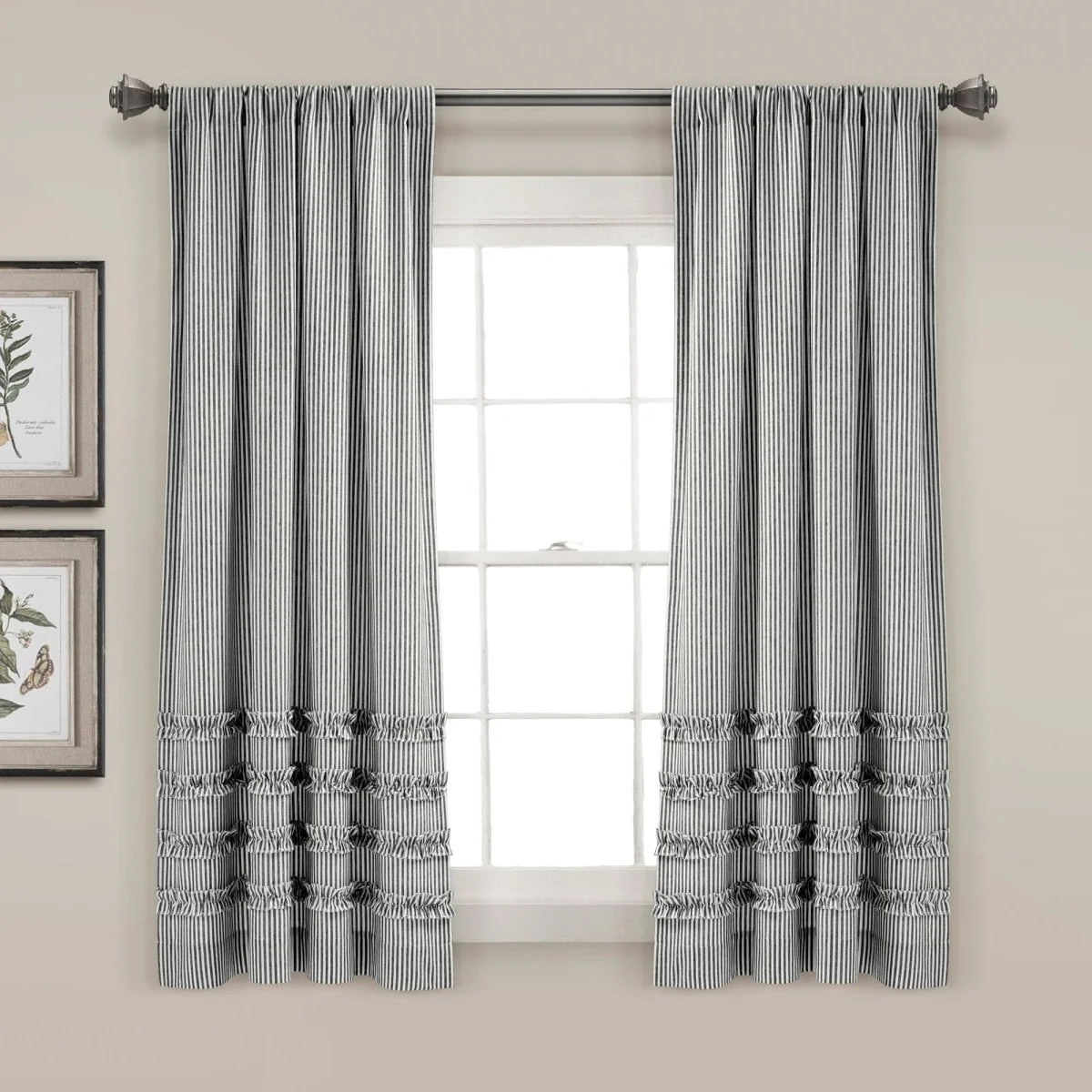 Vintage Stripe Yarn Dyed Window Curtain Panel Set - Image 25