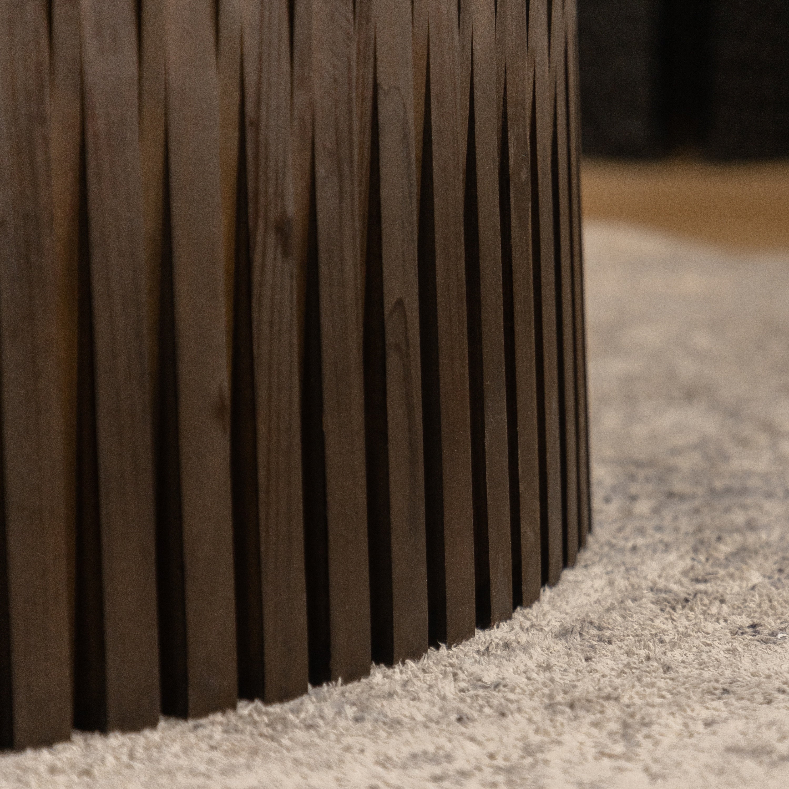 Vintage Style Cylindrical Nesting Coffee Table Set with Textured Embossed Design - Image 13