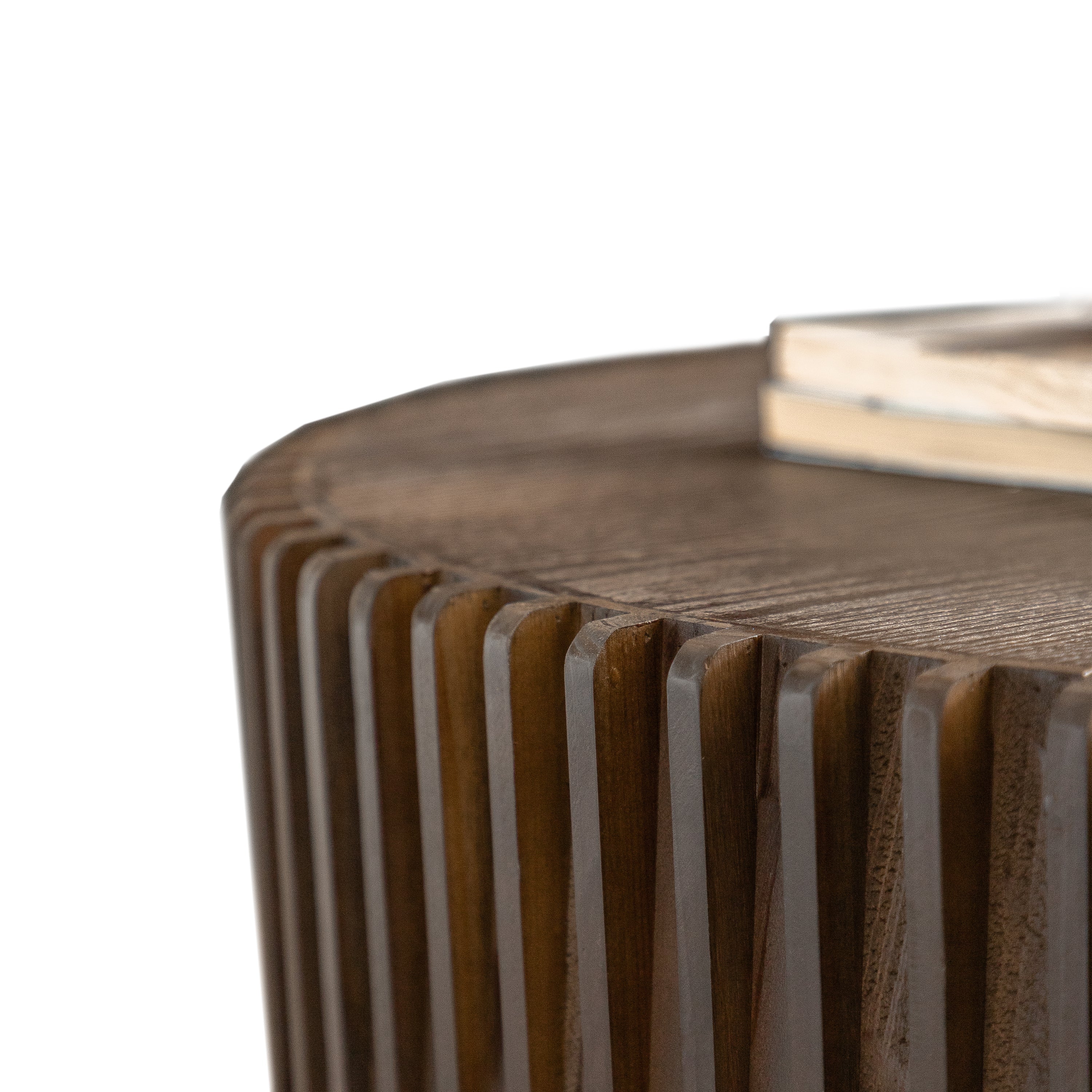 Vintage Style Cylindrical Nesting Coffee Table Set with Textured Embossed Design - Image 20