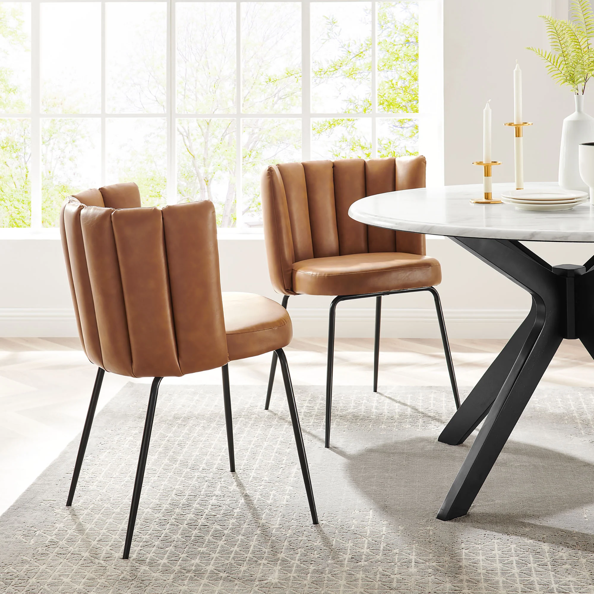 Virtue Vegan Leather Dining Chair Set of 2 by Modway - Image 7