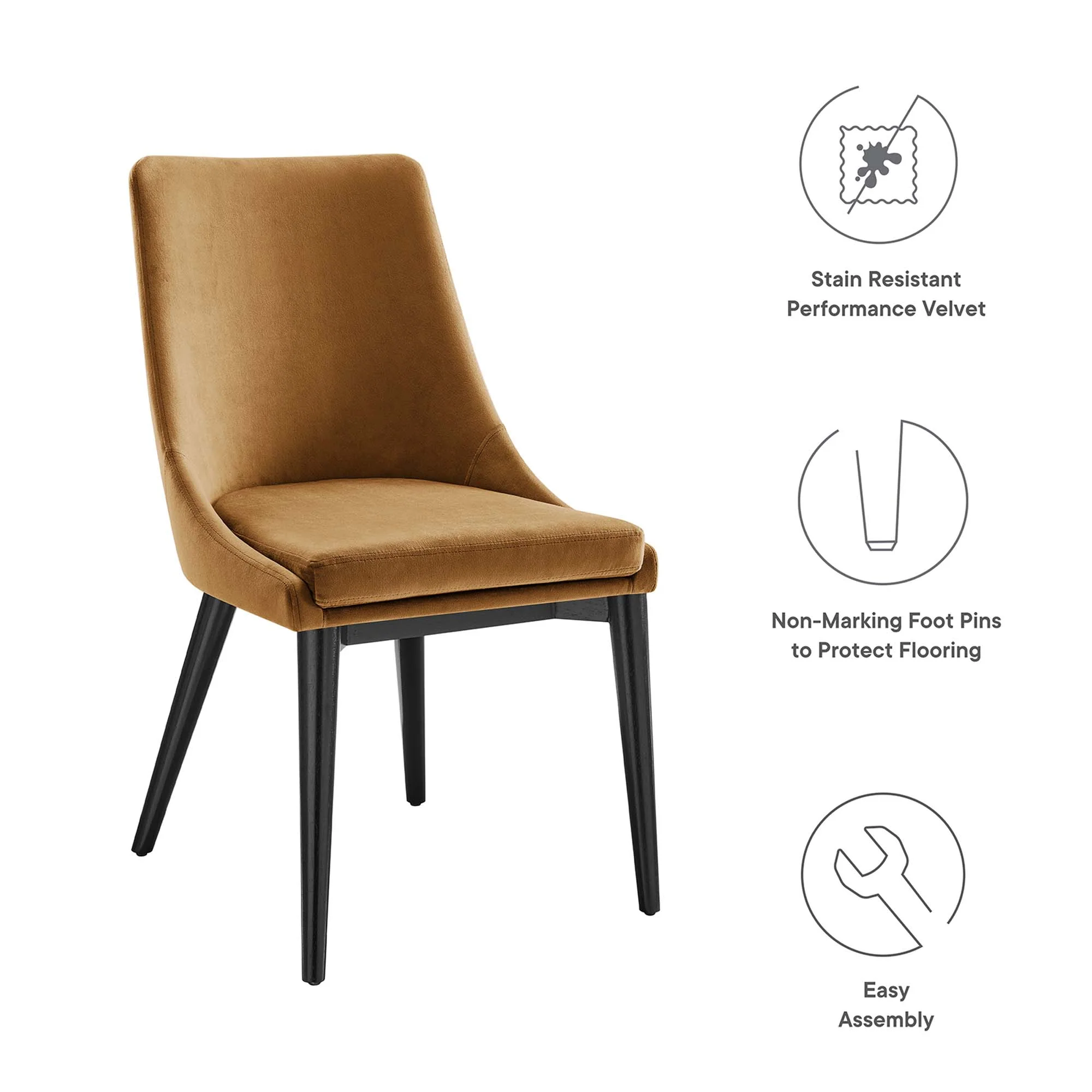 Viscount Performance Velvet Dining Chair by Modway - Image 2