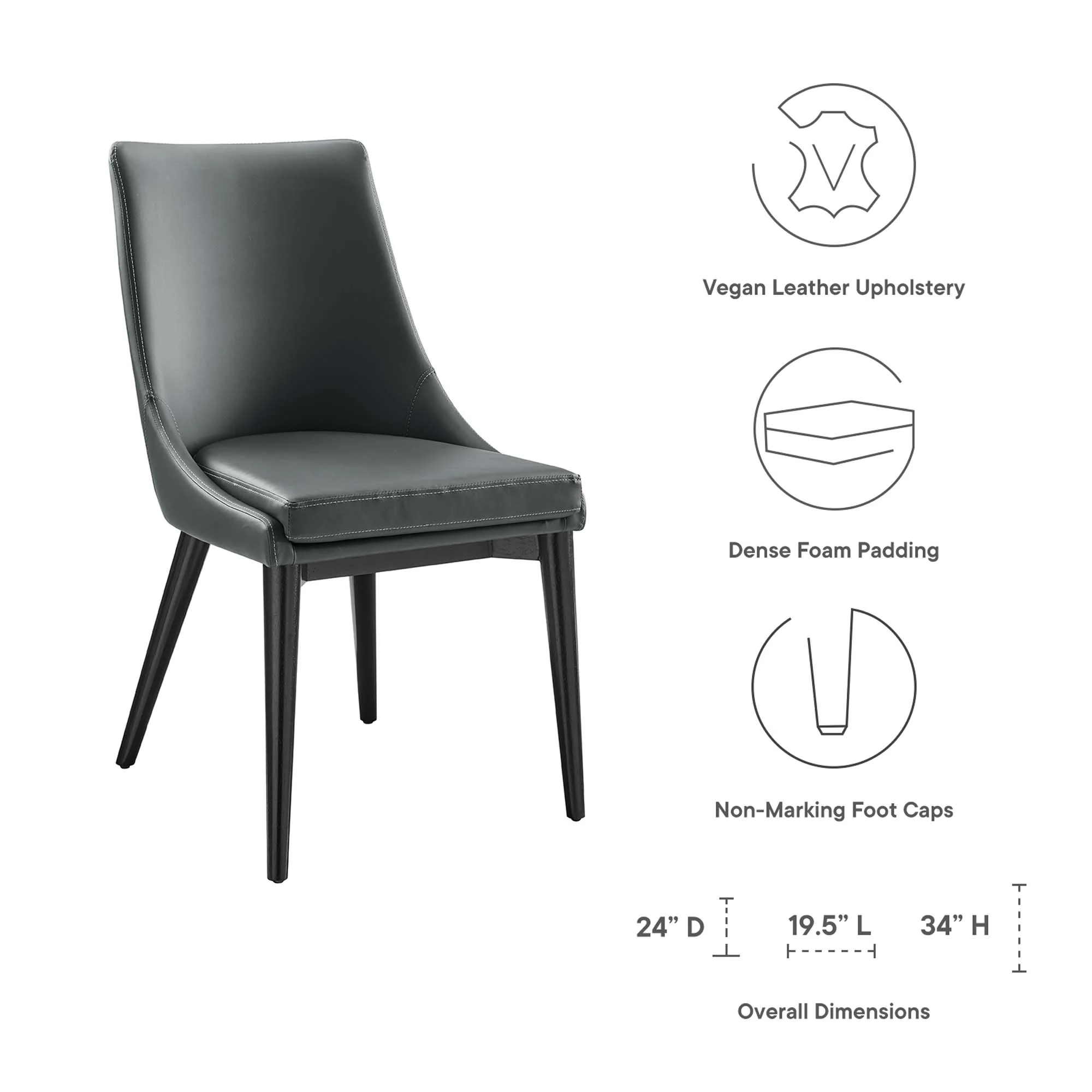 Viscount Vegan Leather Dining Chair by Modway - Image 2