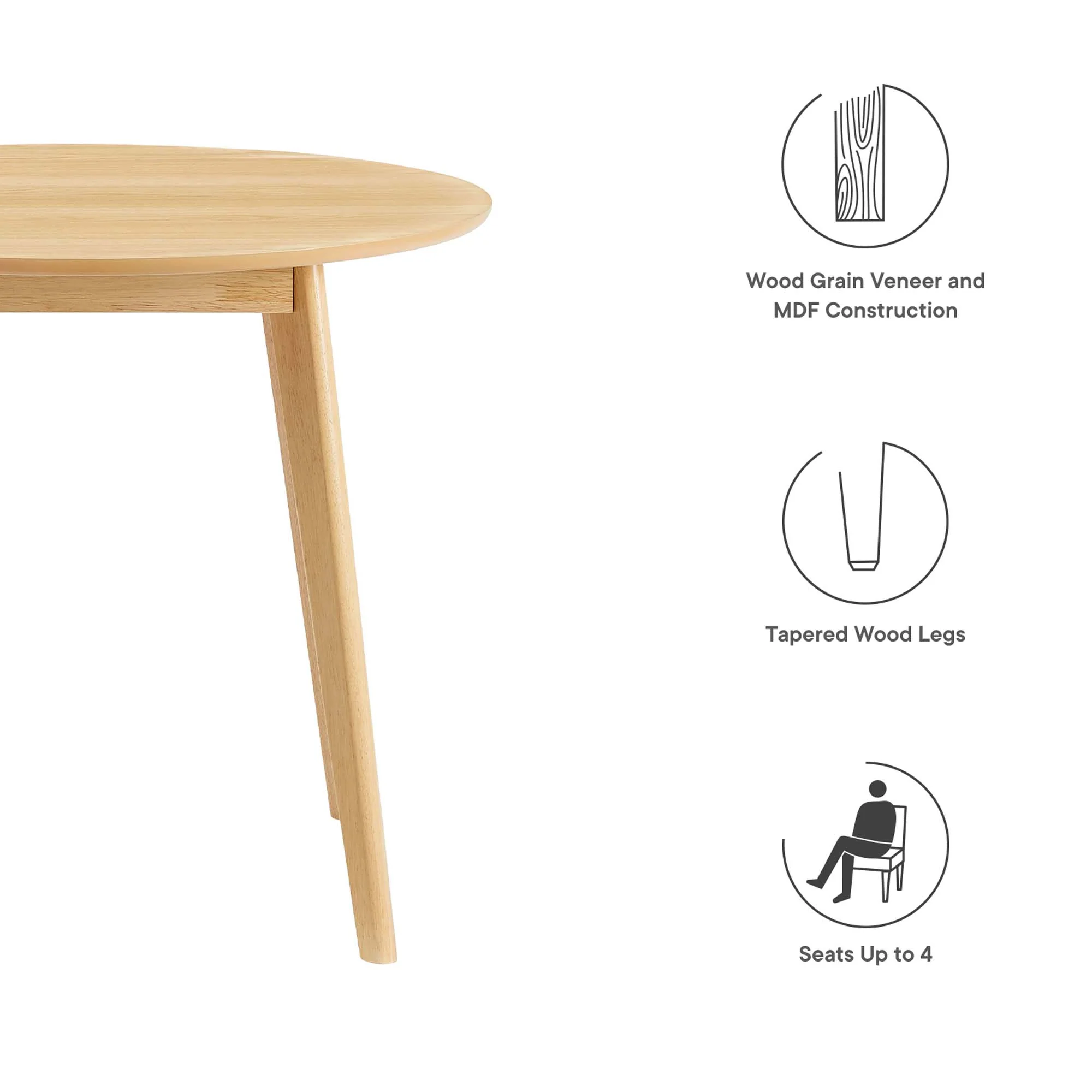 Vision 35" Round Dining Table by Modway - Image 2