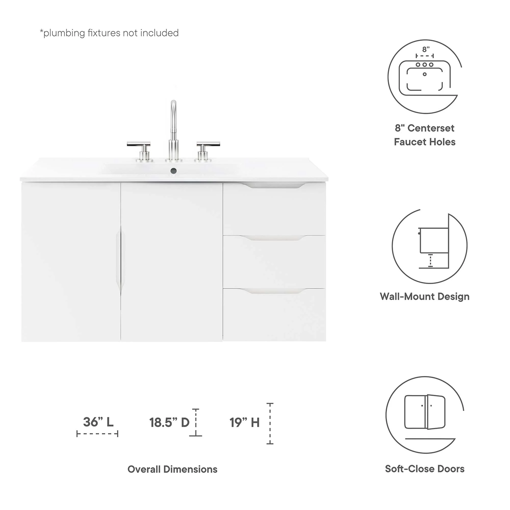 Vitality 36" Bathroom Vanity Cabinet (Sink Basin Not Included) by Modway - Image 2